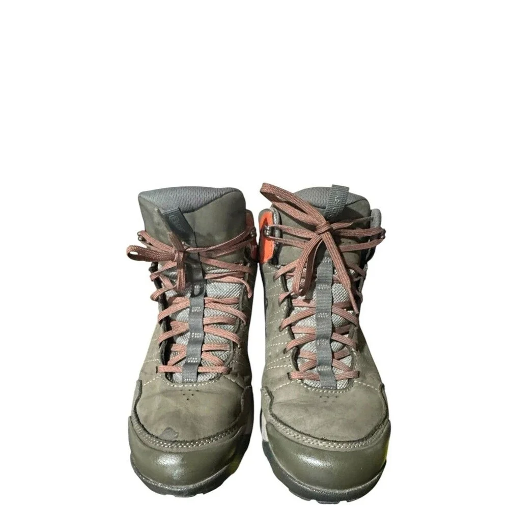 Oboz Sypes Mens 10 Gray Hiking Boots Mid Leather B-Dry Waterproof Camping Used